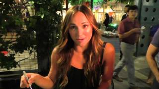 Briana Evigan and Blake Cooper Griffin gives advise to kids being bullied as she leaves the Gay & Le