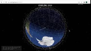 Visualization of the orbit of STARLINK-3312 together with all active satellites.