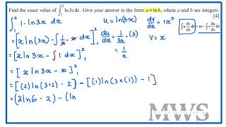 Integration by Parts with Logarithms | A-Level Maths Exam Question Explained