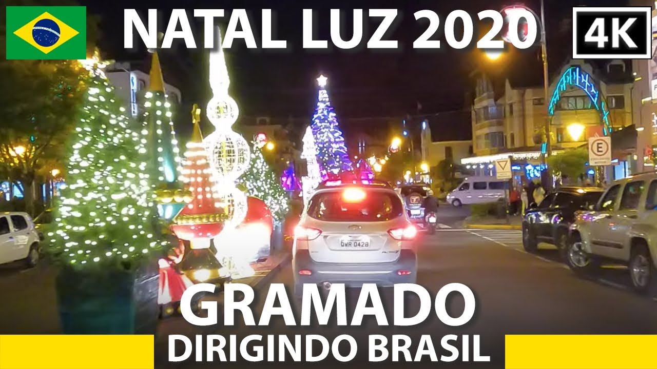 GRAMADO Natal Luz 2020 🚙 🇧🇷 driving noturno [Dirigindo Brasil] POV nightdrive 4K