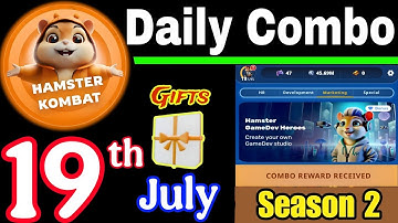 Hamster Kombat GameDev Heroes 🎮| 19 July Daily Combo 🧩 Season 2