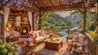 Printemps pluvieux au lac | Jazz matinal & feu pour travailler screenshot 2