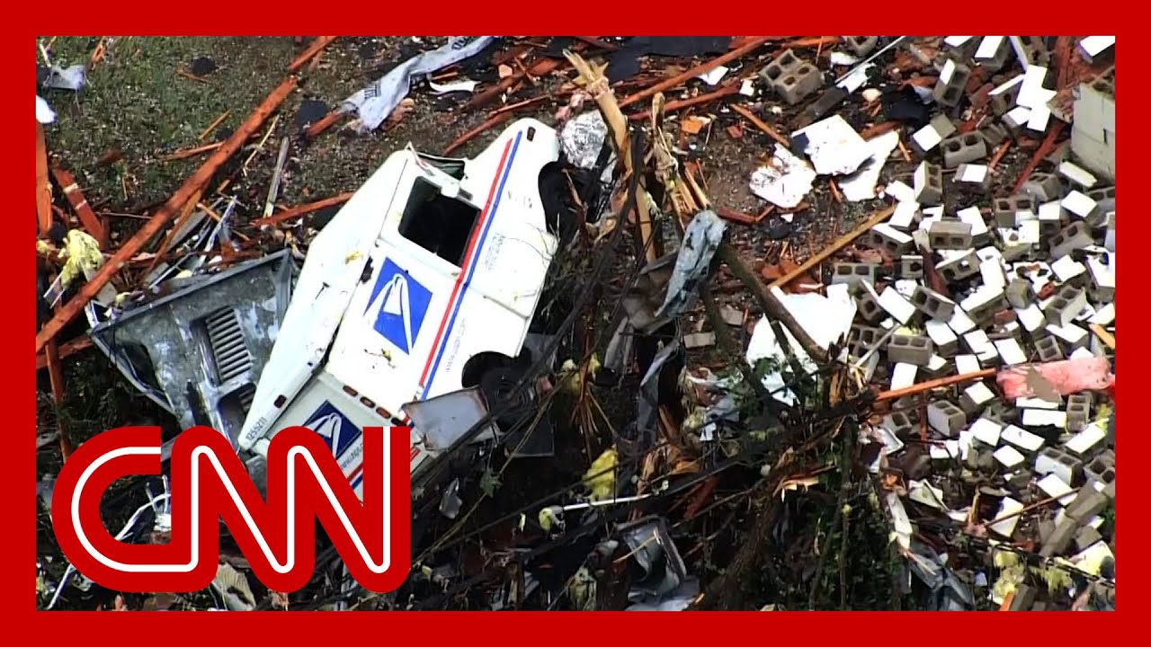 Drone footage shows the devastating effects of tornadoes in Oklahoma