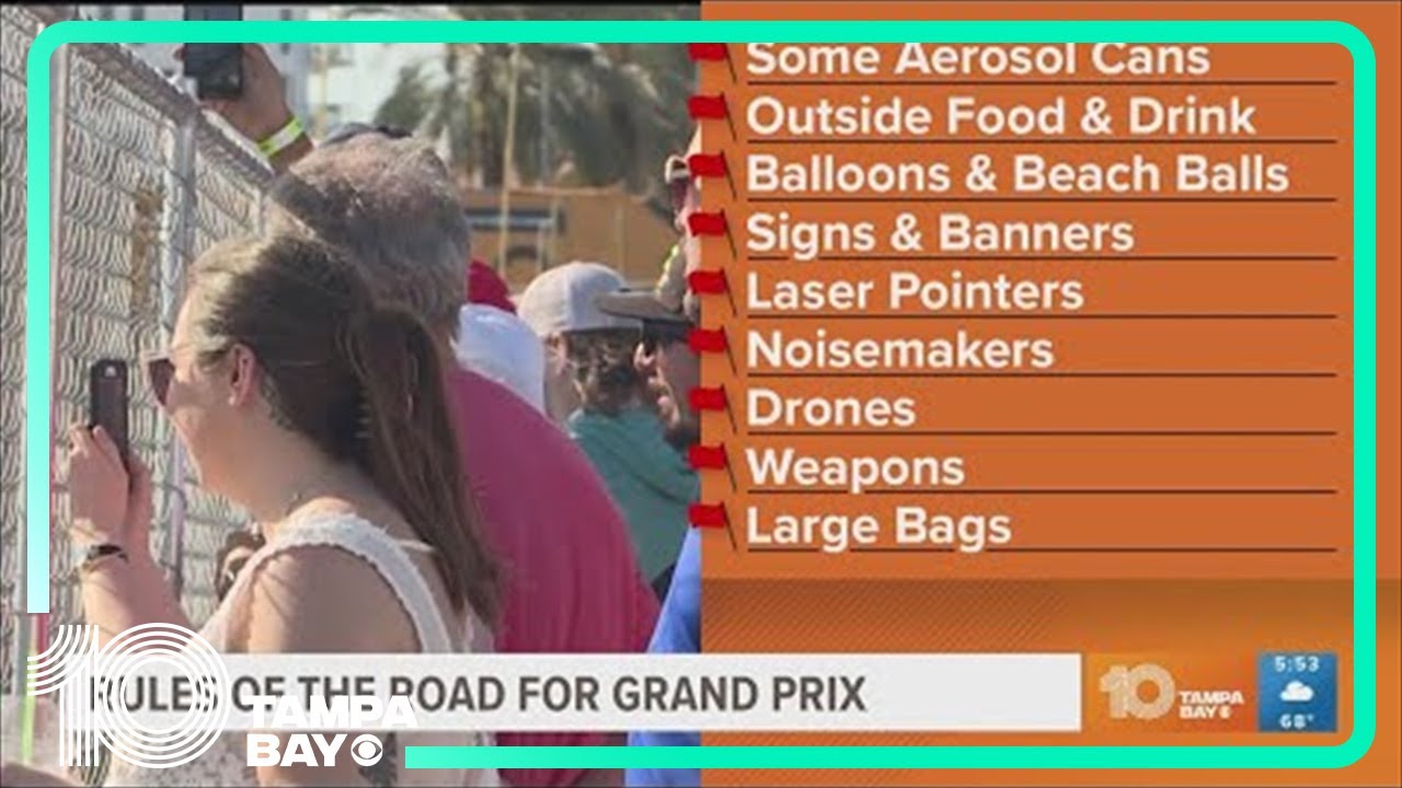 St. Pete Firestone Grand Prix rules and prohibited items - YouTube