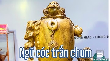 Tượng gỗ ngũ cóc trấn chum bách xanh - TƯỢNG GỖ NGUYỄN HỒNG 0987336318