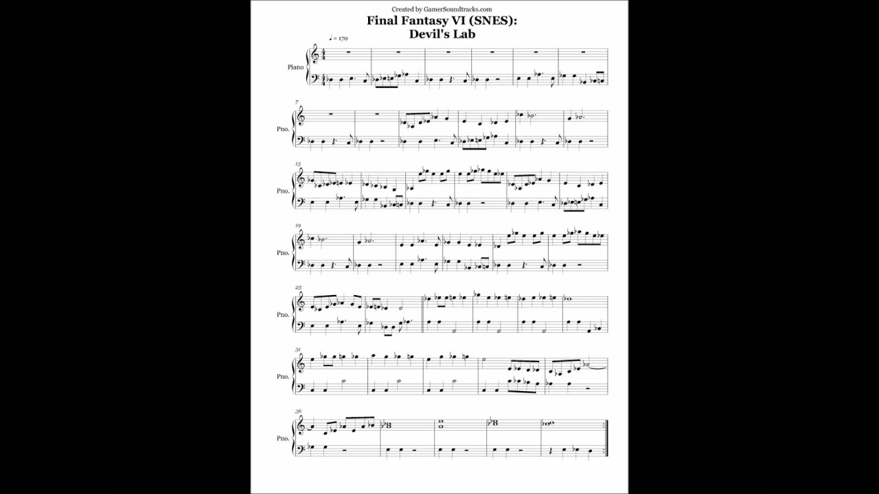 final fantasy vi devils lab played on piano youtube bloodstream stateless piano sheet music