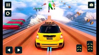 Taxi Car Stunts 2019-استمتع منحدر سيارة أجرة سيارة مثيرة مسارات لعبة مستحيلة- العاب سيارات screenshot 4
