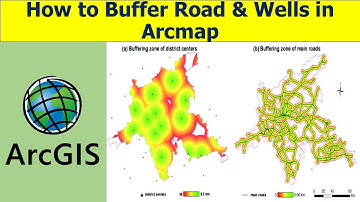 Buffering a Road and Wells in ArcGIS.