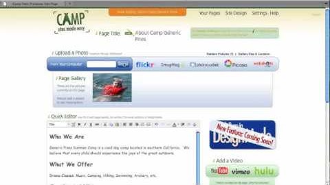 Camp Website Content Management