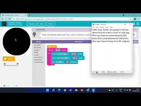 How to draw a circle in code org in artist