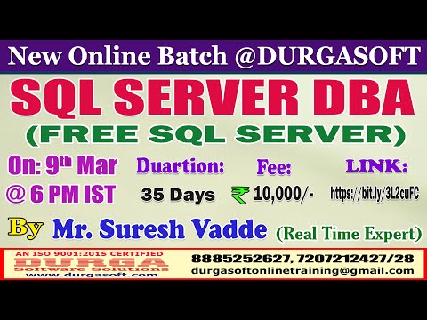 SQL SERVER DBA Online Training @ DURGASOFT