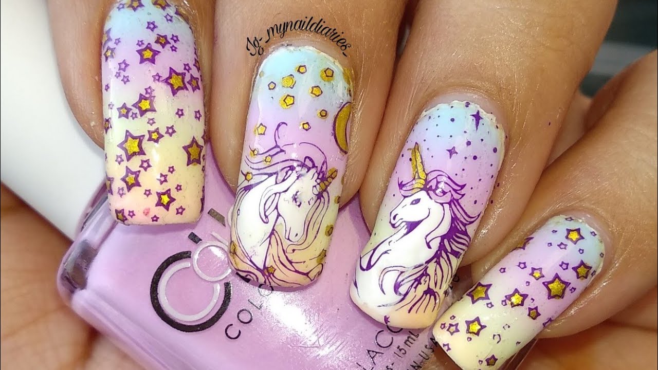 7. Unicorn Nail Art Tutorial - wide 1