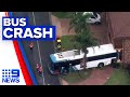 Out-of-control bus crashes in house | 9 News Australia