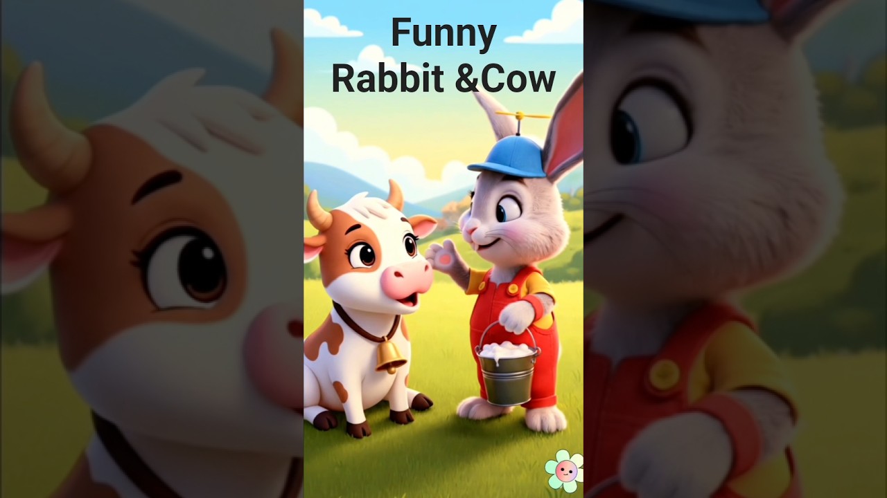 Bunty Rabbit🐰 and the Cow 🥛 | Funny Kids Story in English