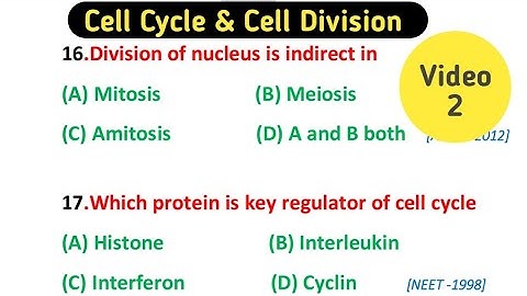 cell division mcq - mcq on cell cycle and cell division - Series Videos - Part 2