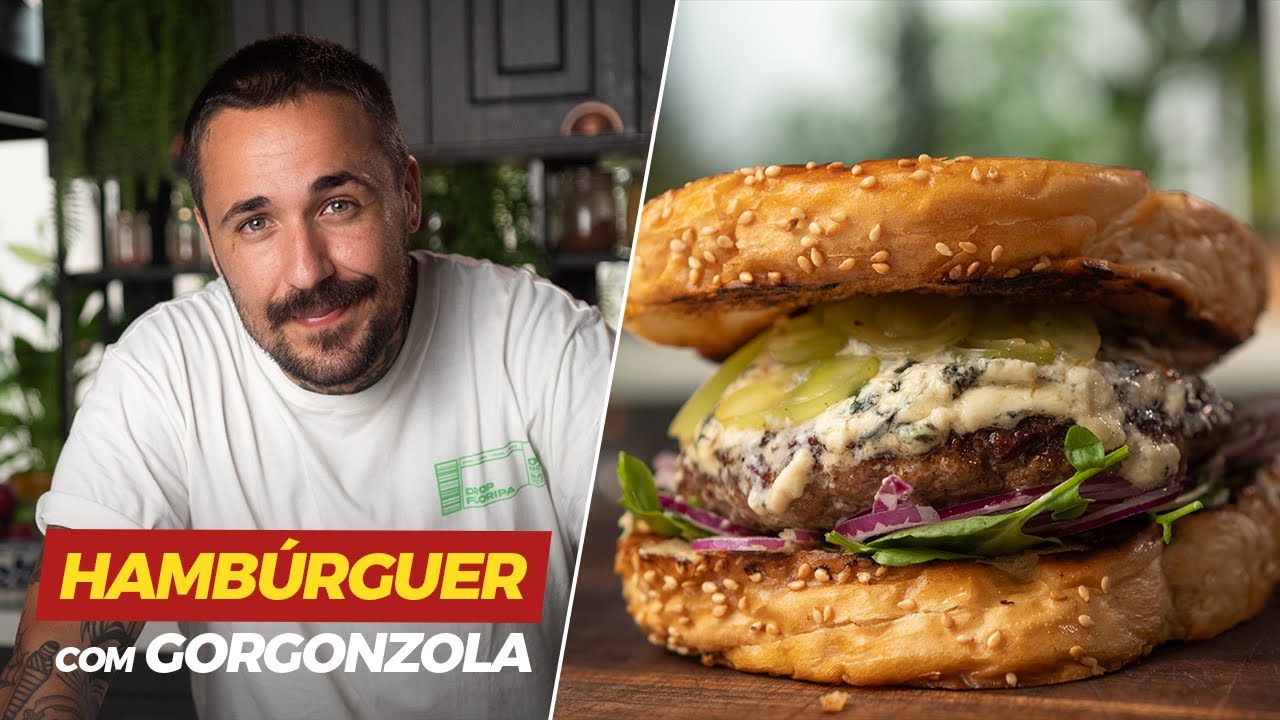 Hambúrguer de gorgonzola com picles de uva | Léo Abreu
