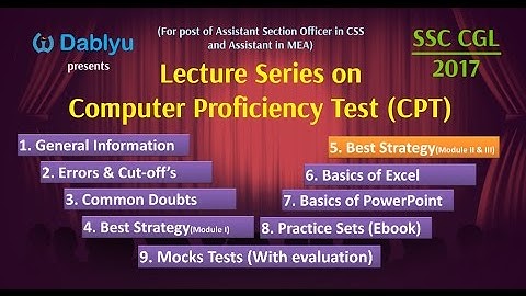 C5 - Best Strategy to Crack Excel & PowerPoint - CPT for SSC CGL