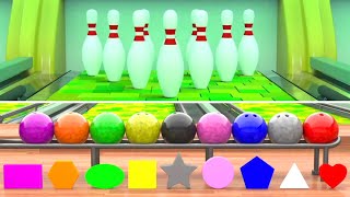 Binkie TV - Learn Colors & Shapes with Bowling Ball For Kids. Educational & Fun Video.