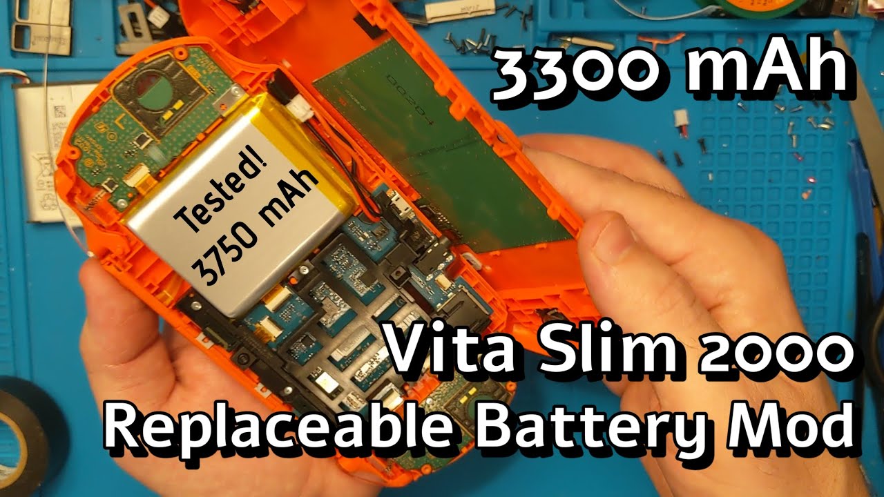 PS Vita Replaceable Battery Mod - SLIM - Tutorial How To Modify - 2000 