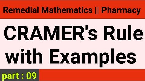 Solution of System of linear equations by using CRAMER