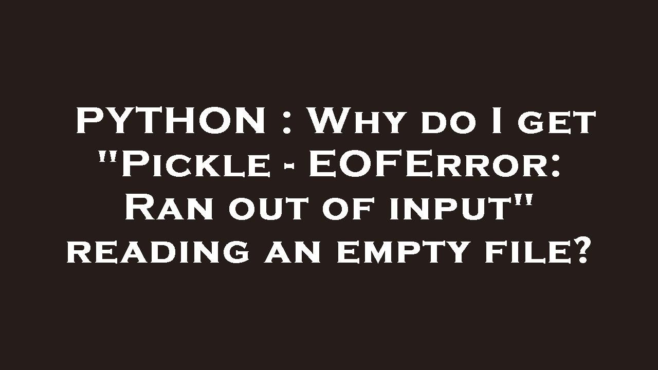 PYTHON : Why do I get Python : Why Do I Get