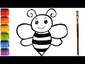 How to draw a bee | learn to draw a bee | drawing for kids | draw step by step|ചിത്രം വര #43