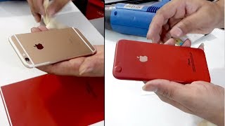 Iphone 6s converted in Red Edition with apple Red skin lamination wrap