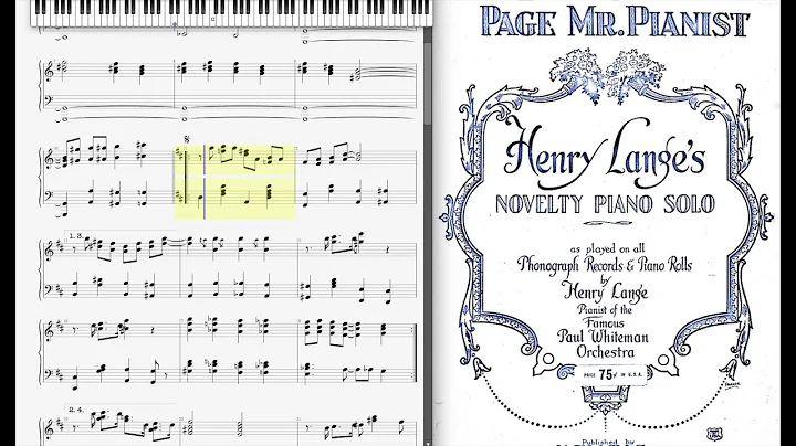 Page Mr. Pianist by Henry Lange (1923, Novelty pia...