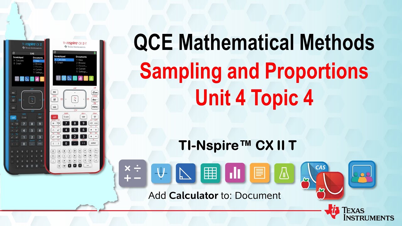 QCE Methods Unit 4 Topic 4 Sampling and Proportions