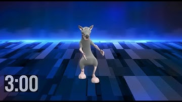 3 Minute Countdown Timer (with Music) | Animated Cartoon Rat Dancing