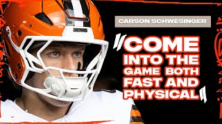 Carson Schwesinger Press Conference: Come into the game both fast and physical