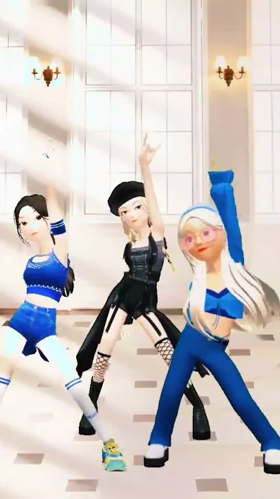 Chaeyoung and Rosé and chaeryeong dance Pink Venom Challenge in zepeto