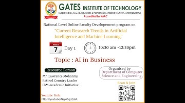 Online FDP on Current Research Trends in Artificial Intelligence and Machine Learning -Day 1