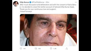 Dilip Kumar's Twitter Account Will Be Close | After This Announcement Fans are Very Disappointed