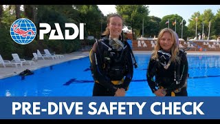 HOW TO perform a pre-dive safety check: BUDDY CHECK | PADI SCUBA SKILLS