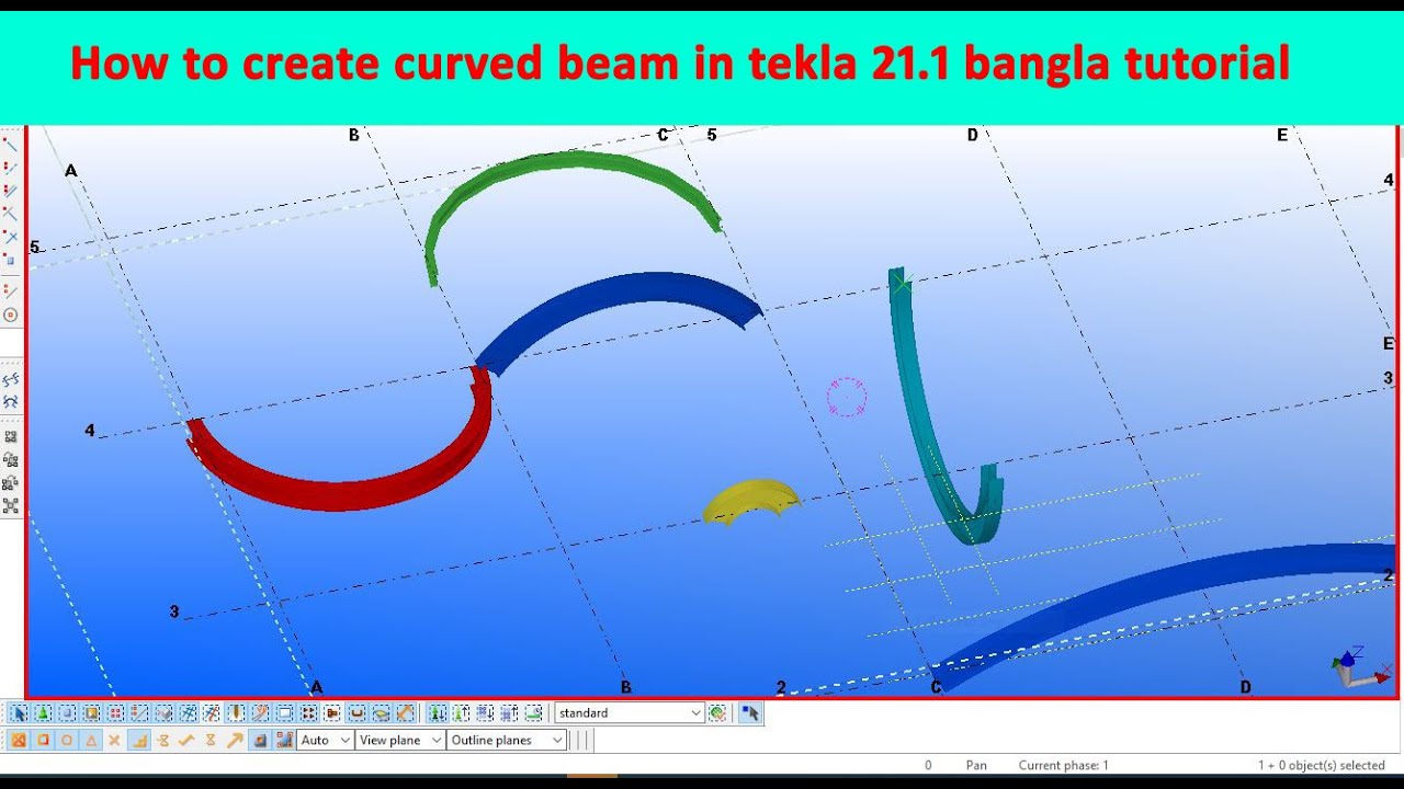 How to create curved beam in tekla structures 21.1 bangla tutorial YouTube