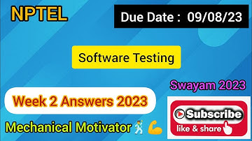 Software Testing | Week 2 Quiz | Assignment 2 Solution | NPTEL | SWAYAM 2023