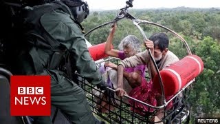 India Floods: Rescue operation in Kerala flooding - BBC News
