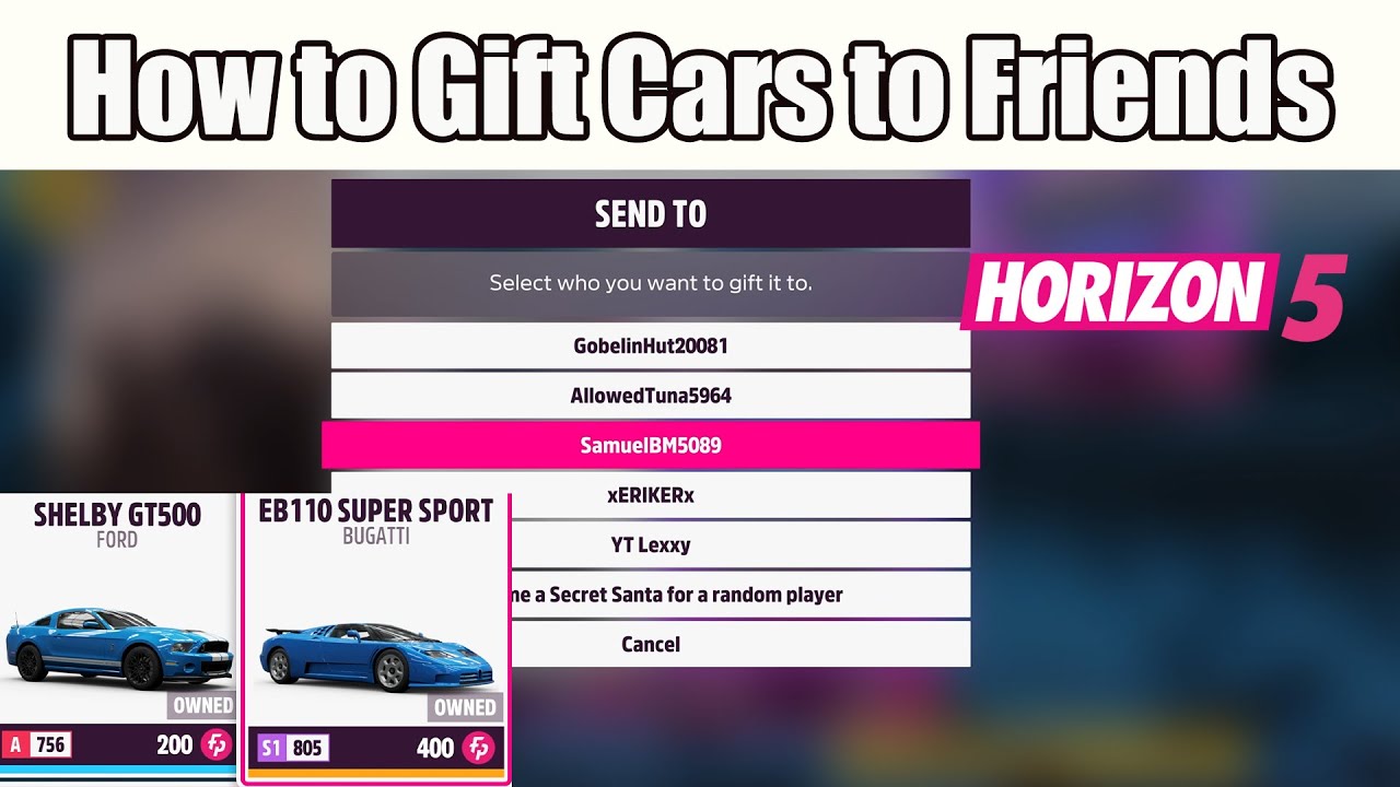 Forza Horizon 5 Autos An Freunde Verschenken How to Gift Cars to Friends in Forza Horizon 5 - YouTube