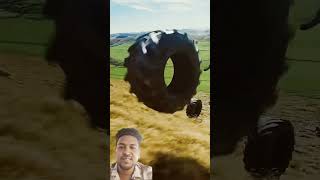 Can a Drone Beat a Rolling Tyre? 🛞💨 #experiment #challenge #shorts FPV drone threads the needle 🛤️