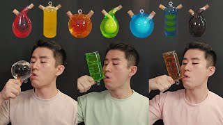 Amazing water eating season 2 collection 🌈 Beverage ASMR Drinking Sound