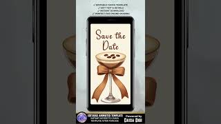 Elegant Coffee Save the Date Birthday Invitation | Editable Canva Template | Chic Invite