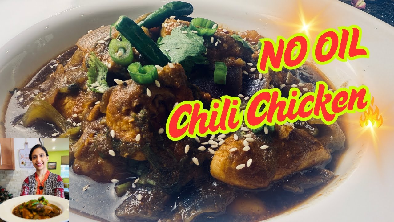 Healthy No-Oil Chili Chicken Recipe | High Protein & Low Calorie Indo-Chinese Dish.