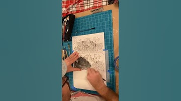 Graphite transfer to get the same rough composition repeated across three panels of this comic