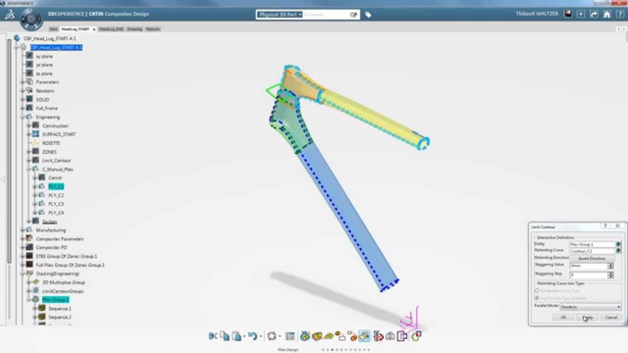 CATIA Composites Carbon Head Lug Experience Step 2 Manual Plies