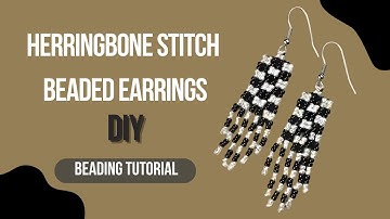 How to Make Long Beaded Earrings | Easy Herringbone Stitch Tutorial for Beginners