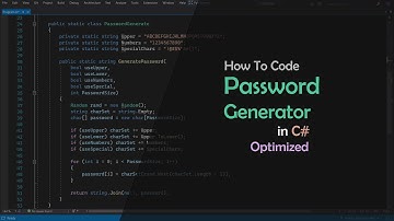 Optimized Password Generate Code C# | VS 2022 | #csharp #programming #password #generate