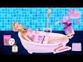 10 Minutes Satisfying with Unboxing Barbie Bath Tub Playset ASMR | Review Toys