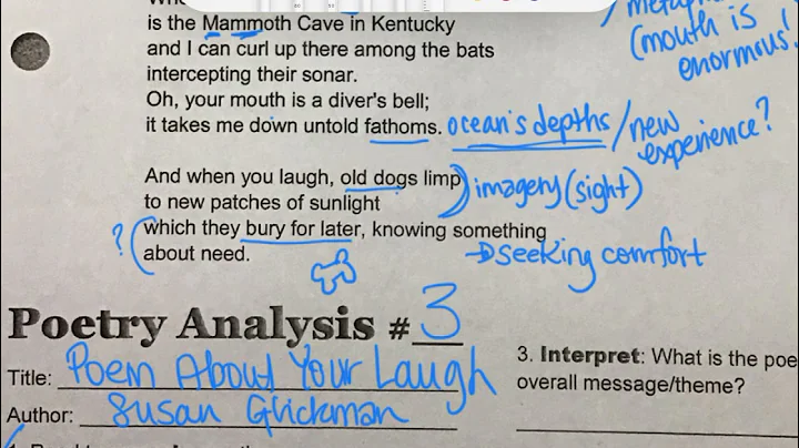 Close reading / annotation of Poem About Your Laug...