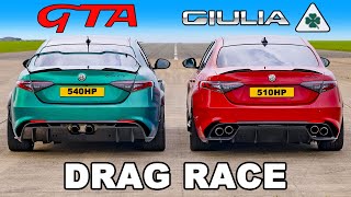 Alfa Giulia GTA v Quadrifoglio: DRAG RACE